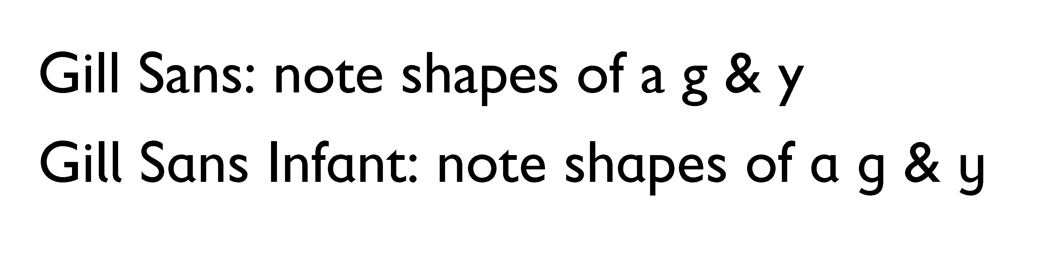 Two versions of Gill Sans